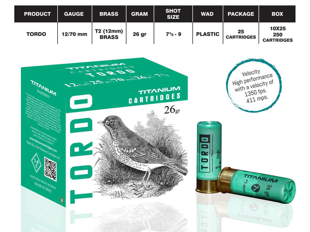 Gold Titanium Cartridges Tordo 26gr