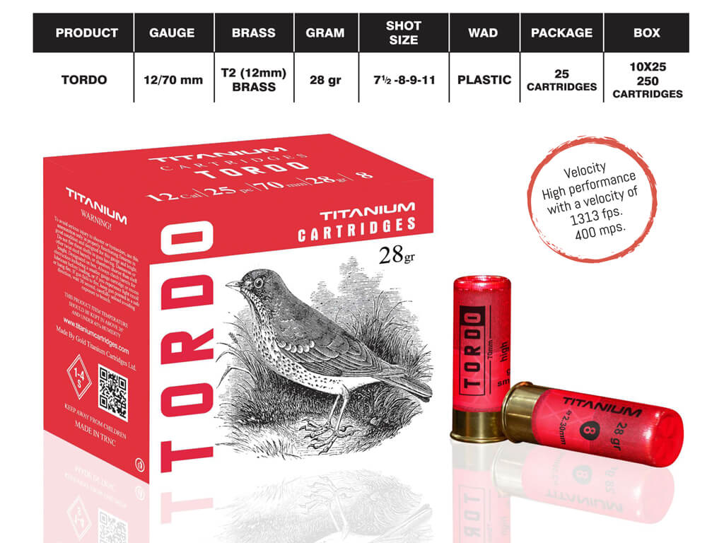 Gold Titanium Cartridges Tordo 28gr