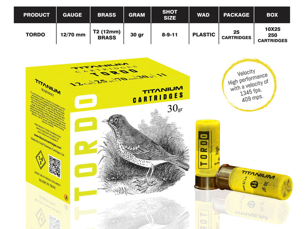 Gold Titanium Cartridges Tordo 30gr