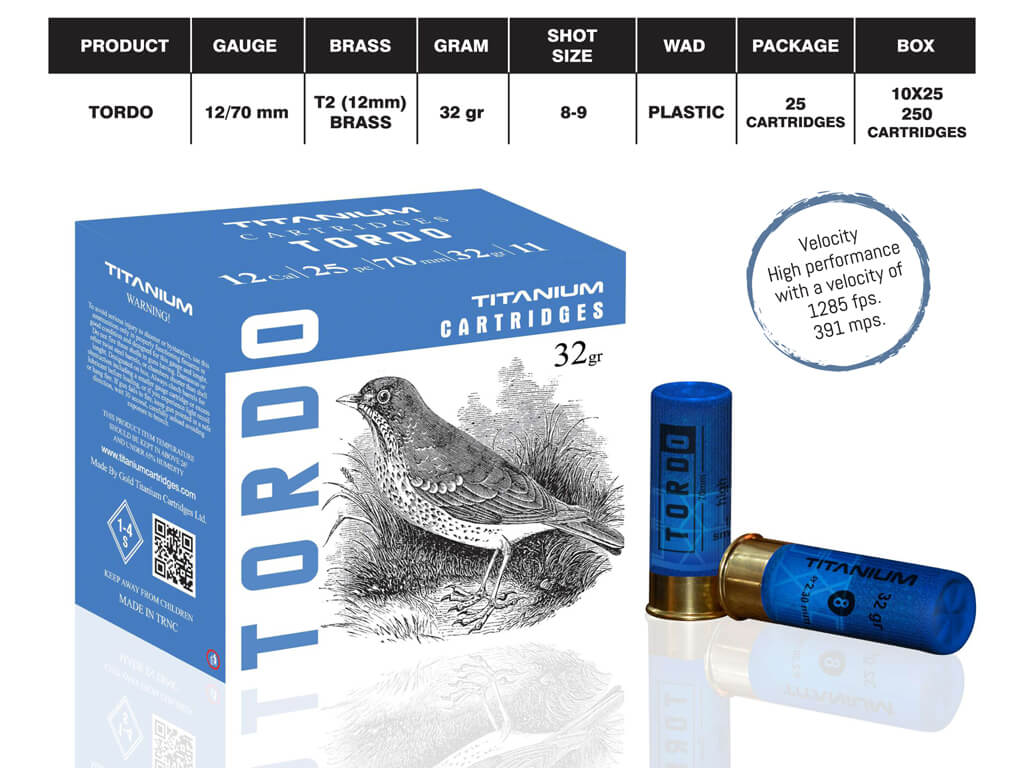 Gold Titanium Cartridges Tordo 32gr